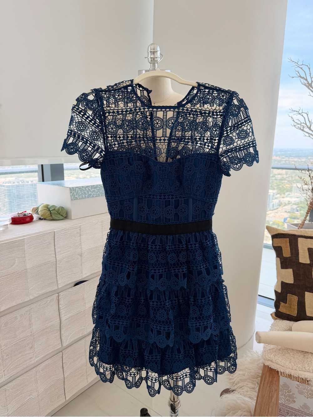 Self portrait blue mini dress